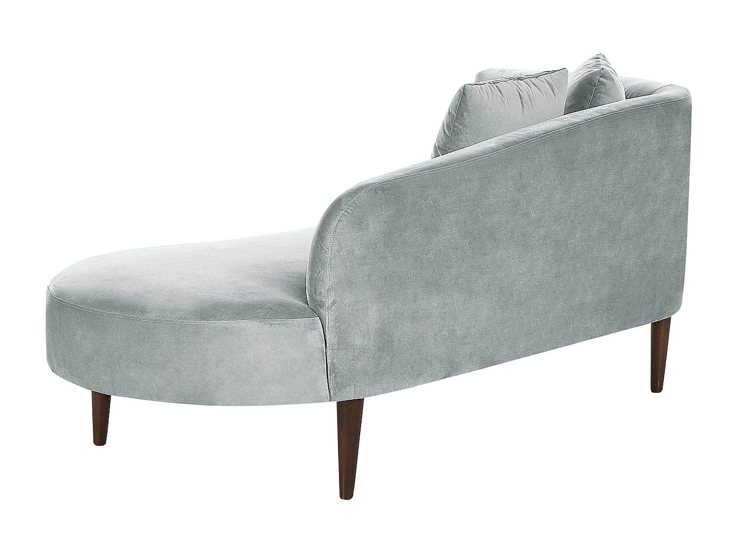 Chaise longue côté gauche CHAUMONT Velours Gris clair