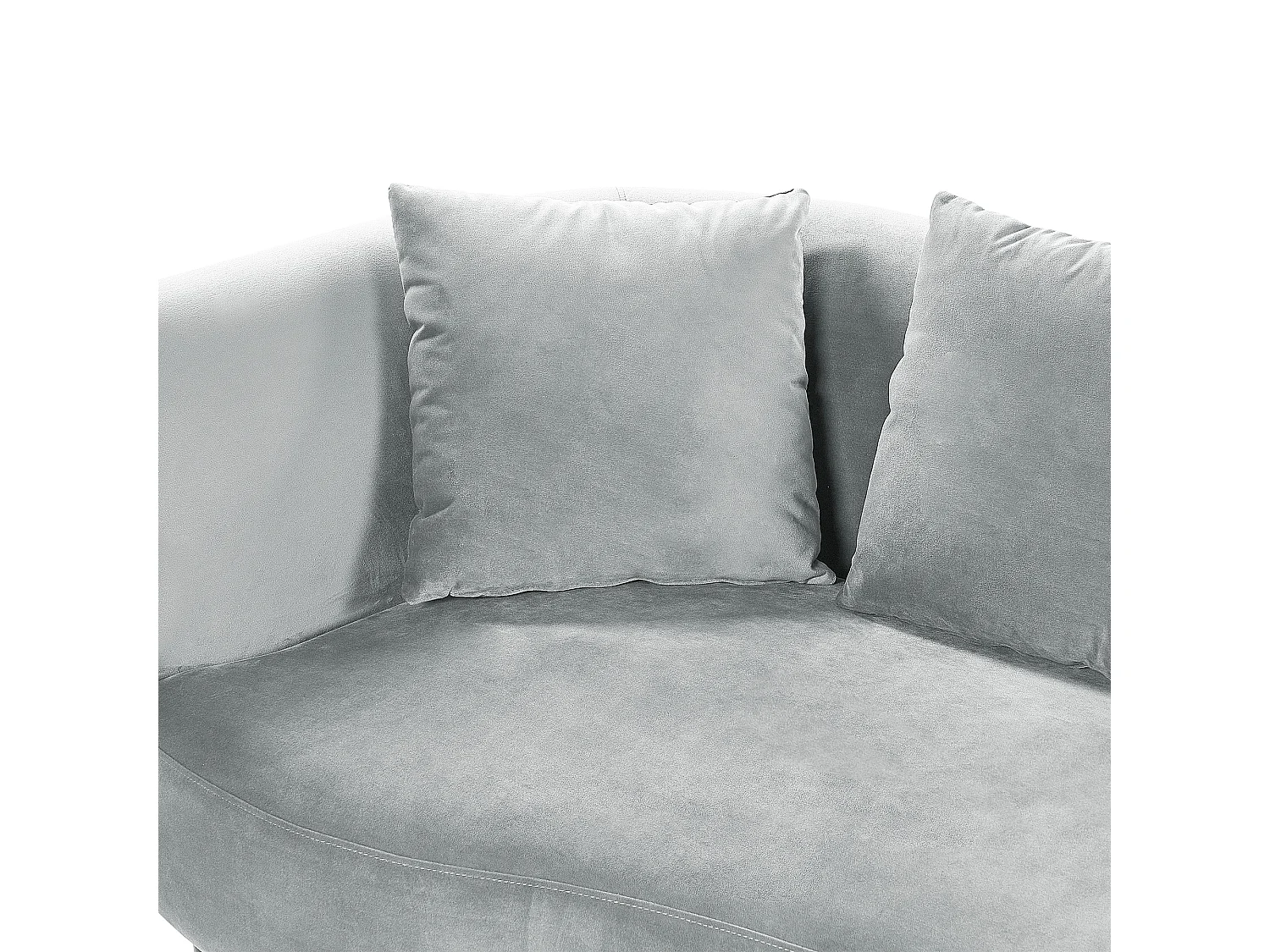 Chaise longue côté gauche CHAUMONT Velours Gris clair