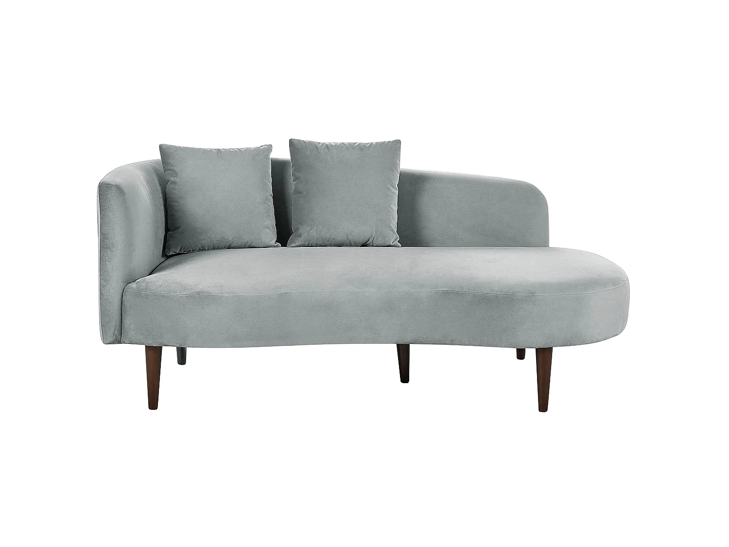Linkszijdige chaise longue CHAUMONT Fluweel Lichtgrijs