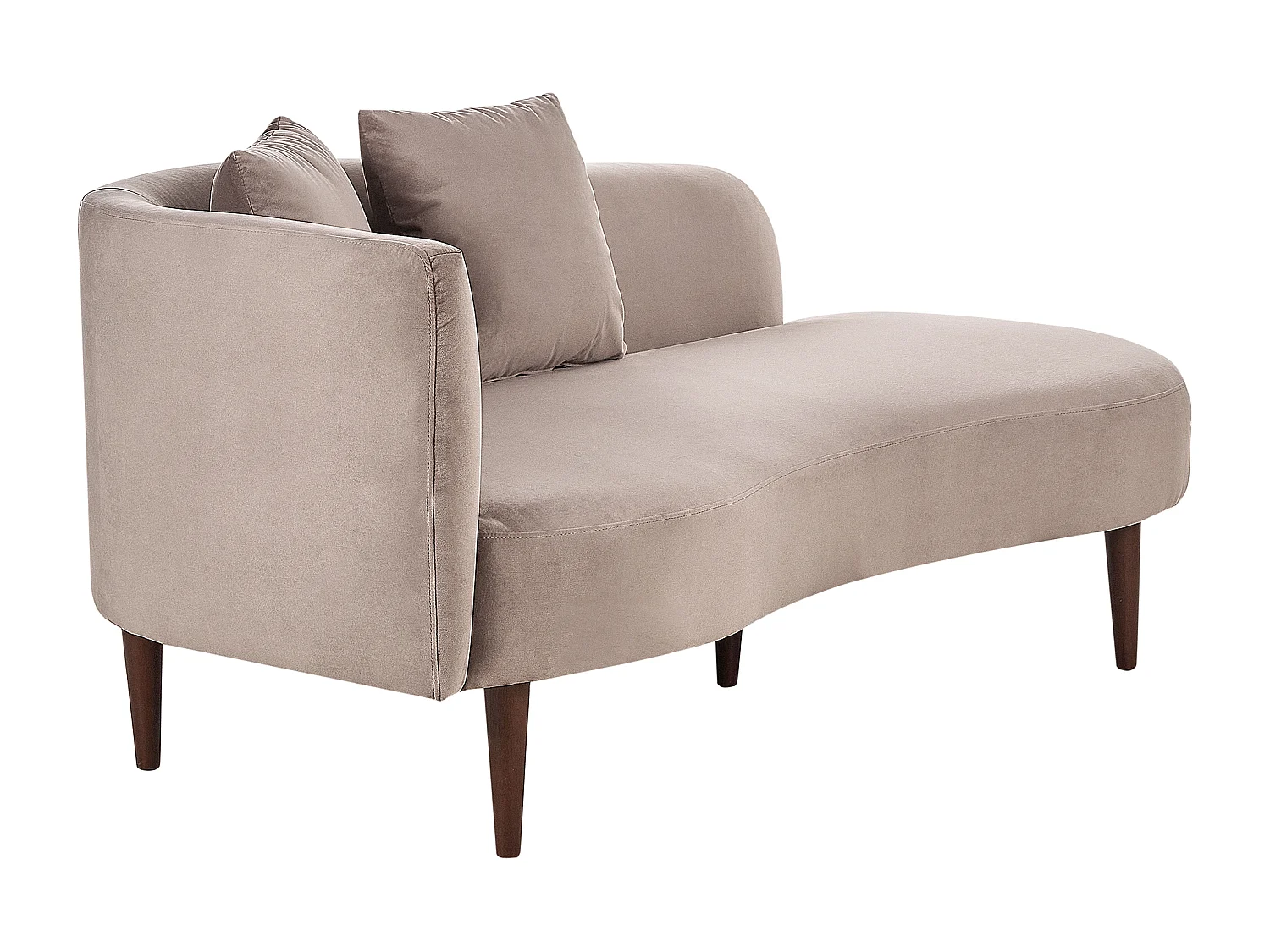 Chaise longue izquierdo CHAUMONT Terciopelo Gris pardo