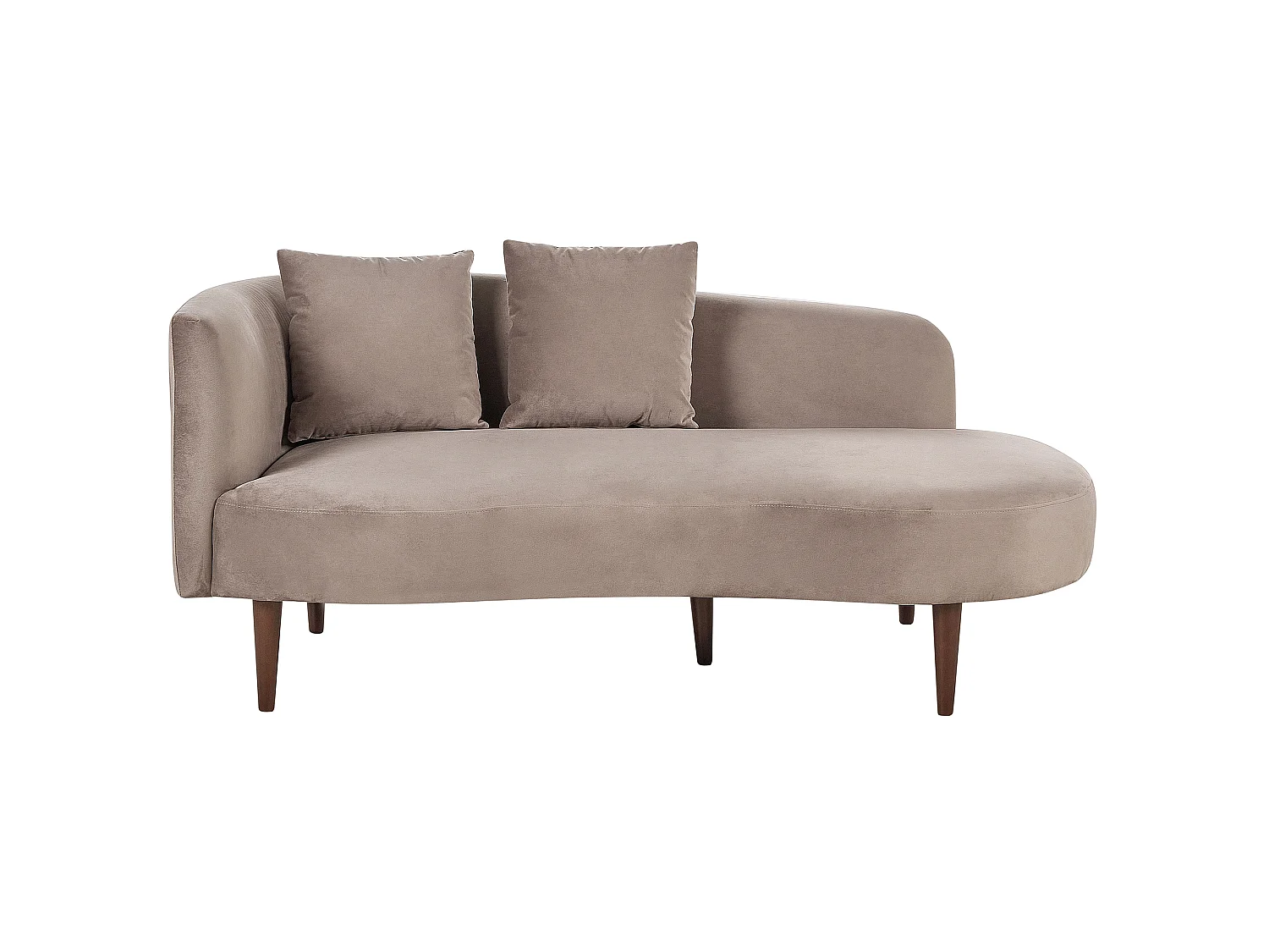 Linkszijdige chaise longue CHAUMONT Fluweel Taupe