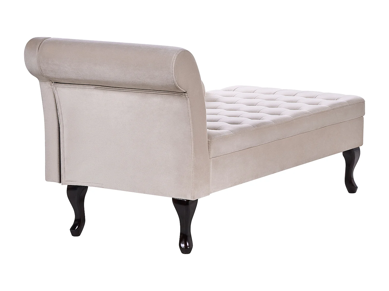 Chaise longue versione sinistra PESSAC Velluto Beige con contenitore