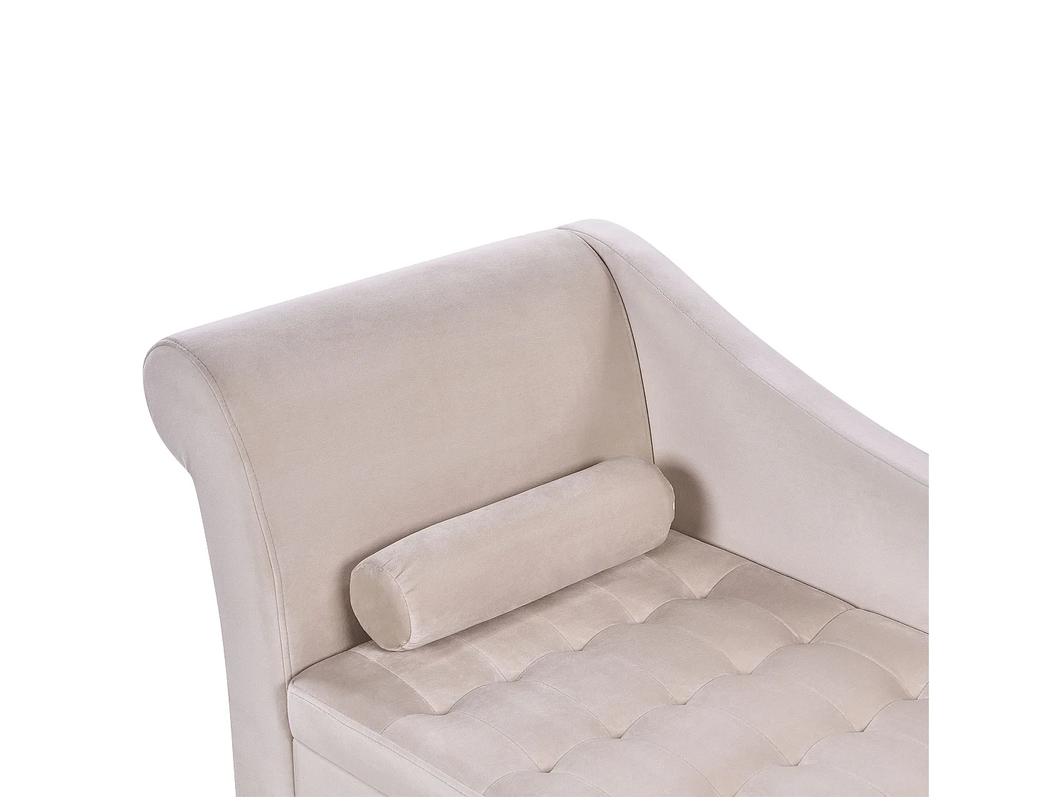 Linkszijdige chaise longue PESSAC Fluweel Beige met opbergruimte