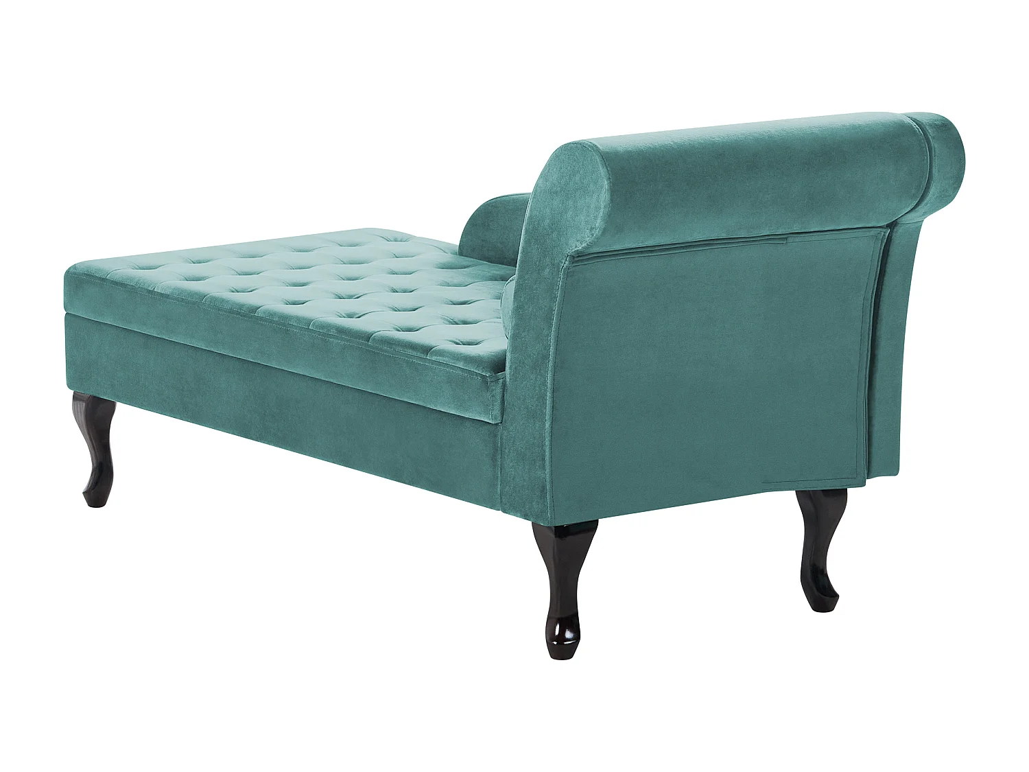 Chaise longue versione destra PESSAC Velluto Foglia di tè con contenitore