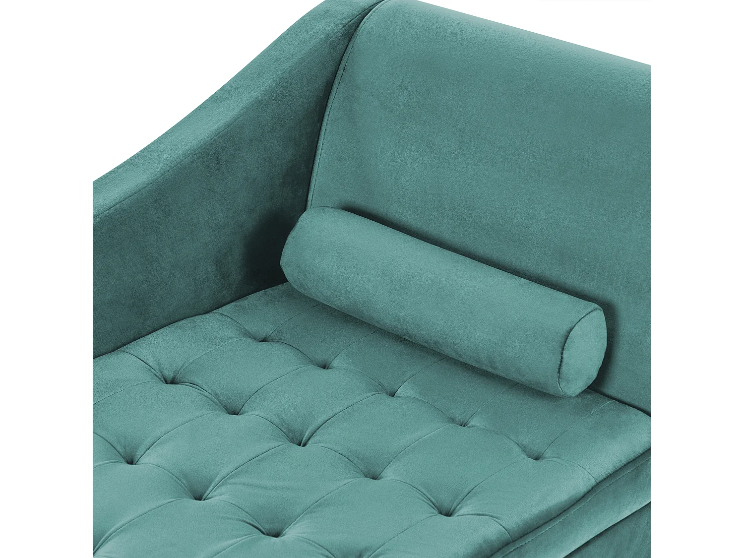 Chaise longue versione destra PESSAC Velluto Foglia di tè con contenitore