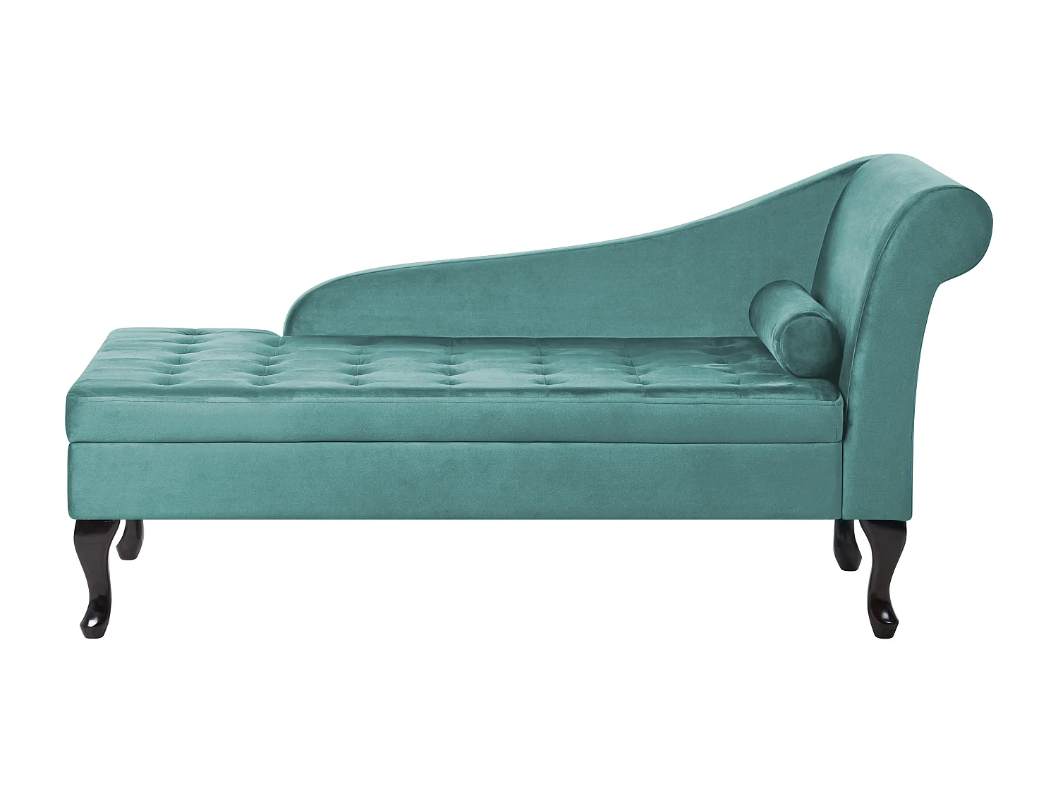 Chaise longue versione destra PESSAC Velluto Foglia di tè con contenitore