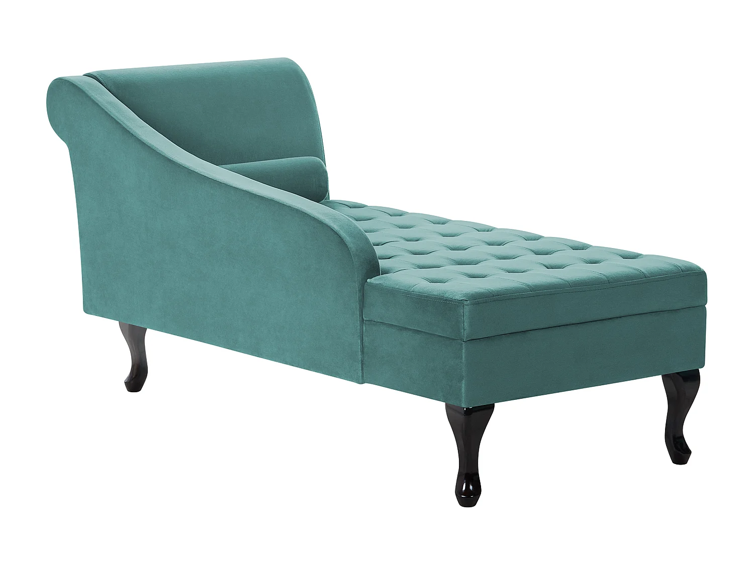 Chaise longue versione destra PESSAC Velluto Foglia di tè con contenitore