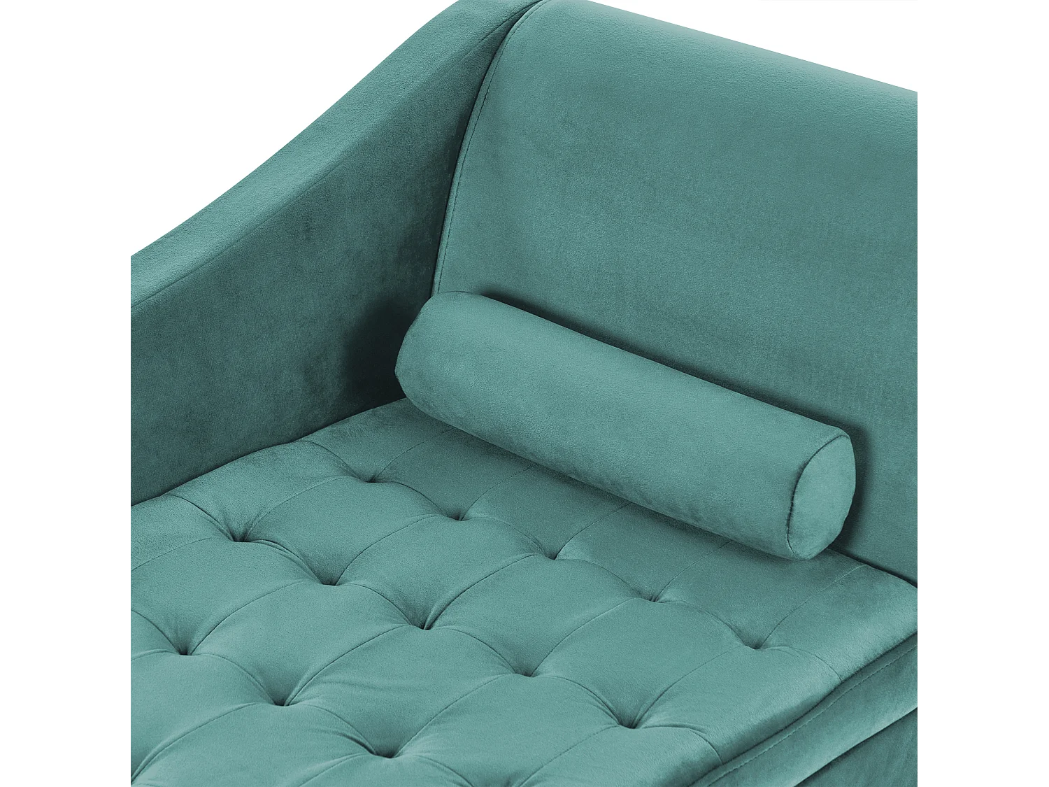 Chaise longue versione destra PESSAC Velluto Foglia di tè con contenitore