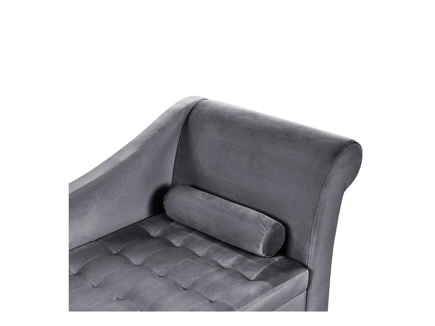 Rechtszijdige chaise longue PESSAC Fluweel Donkergrijs met opbergruimte