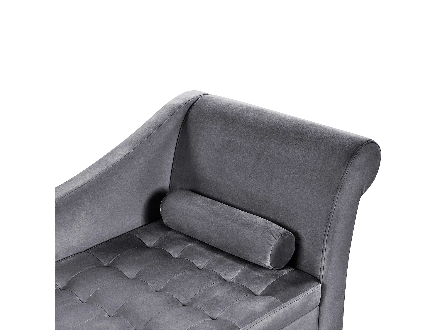 Rechtszijdige chaise longue PESSAC Fluweel Donkergrijs met opbergruimte