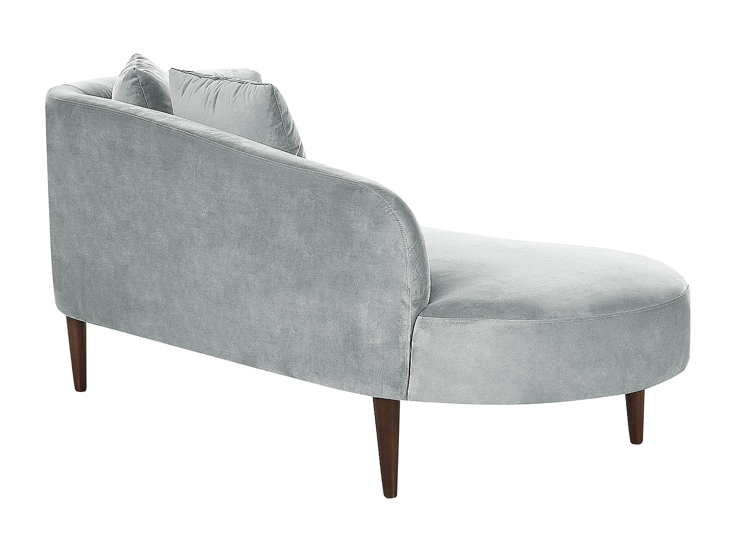 Chaise longue côté droit CHAUMONT Velours Gris clair