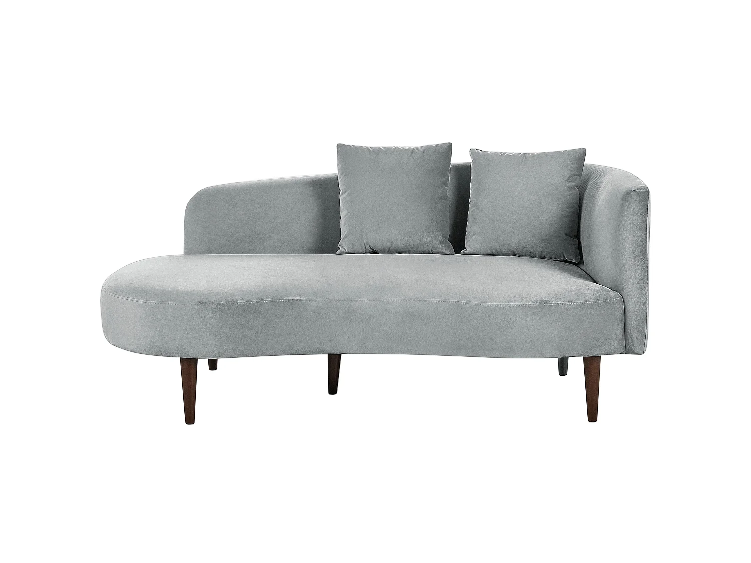Chaise longue derecho CHAUMONT Terciopelo Gris claro