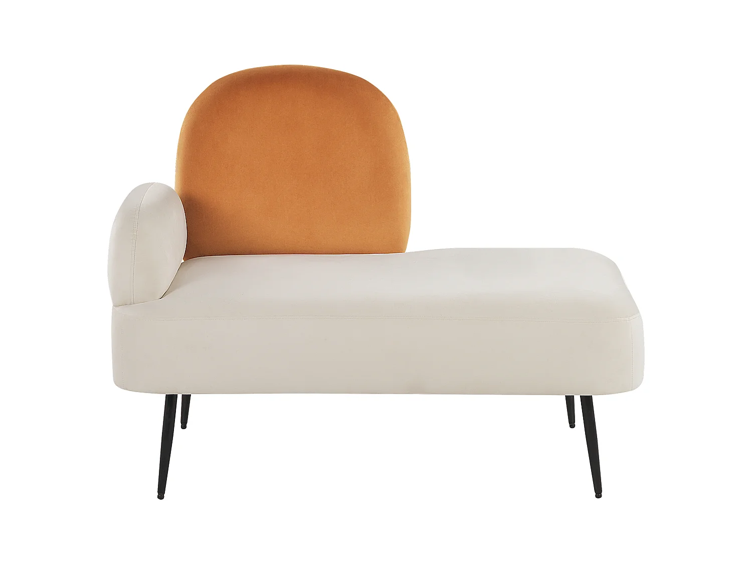 Linksseitige Chaiselounge ARCEY Samtstoff Orange