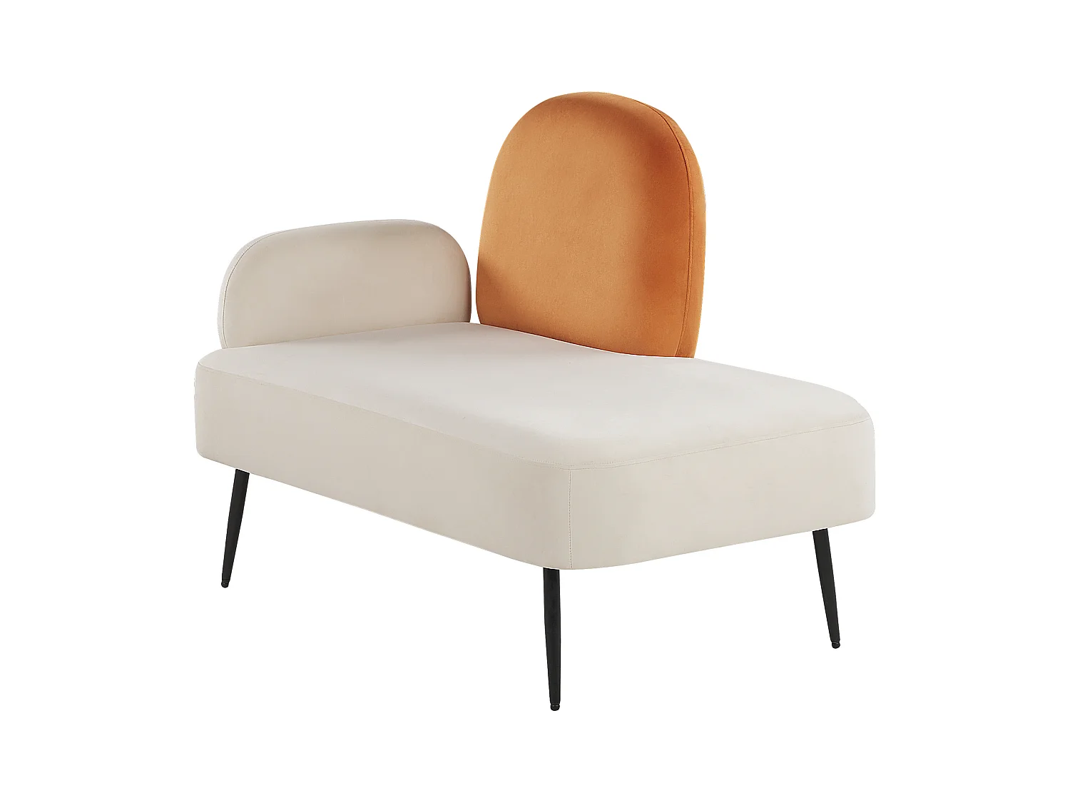 Linksseitige Chaiselounge ARCEY Samtstoff Orange