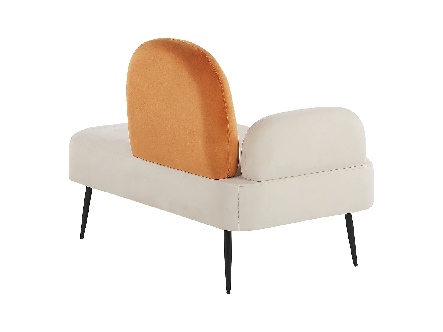 Linksseitige Chaiselounge ARCEY Samtstoff Orange