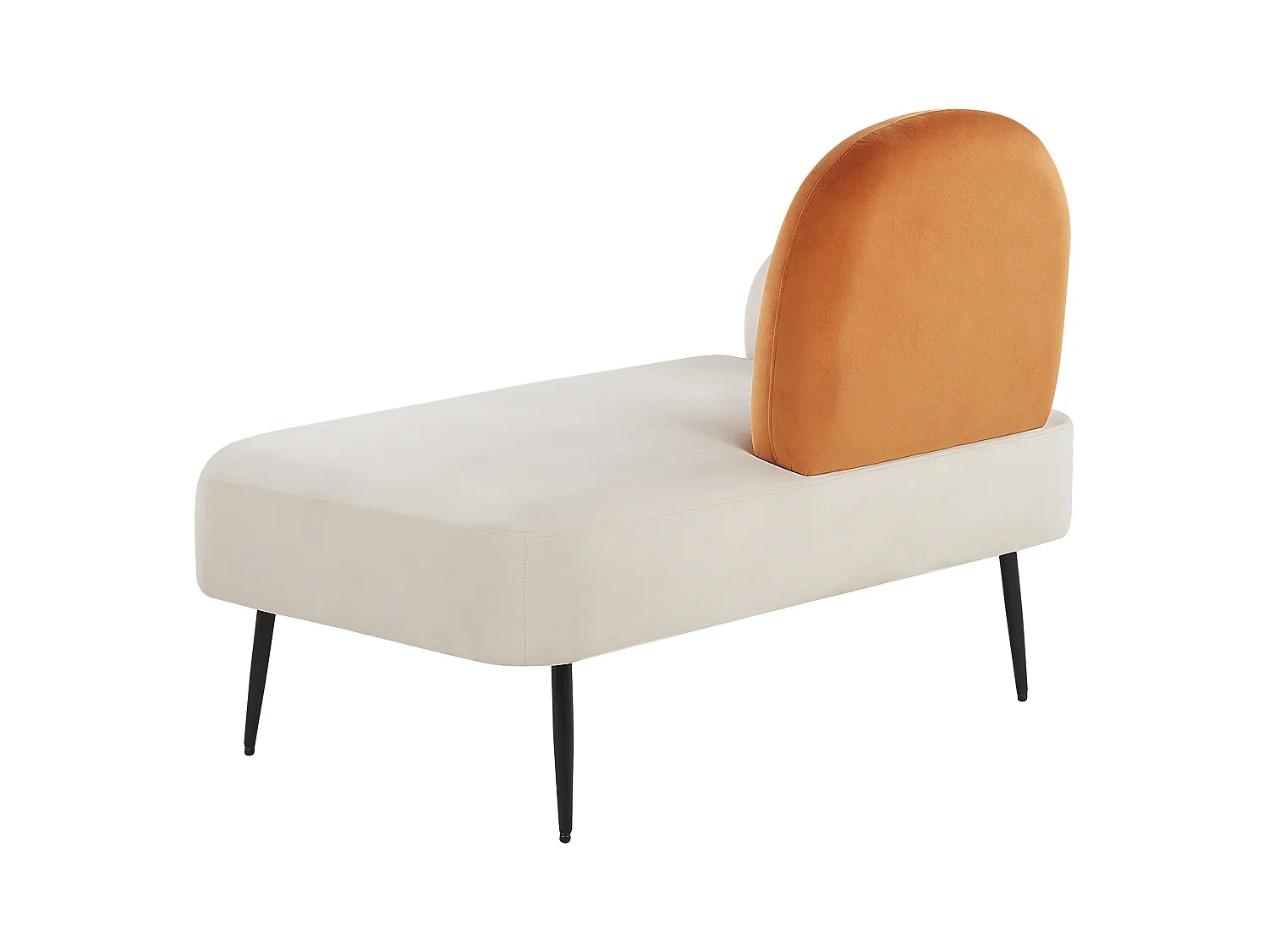 Linksseitige Chaiselounge ARCEY Samtstoff Orange