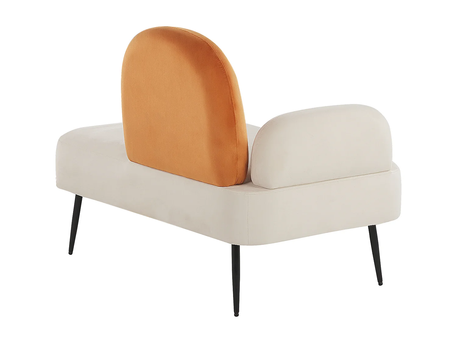 Chaise longue côté droite ARCEY Velours Orange