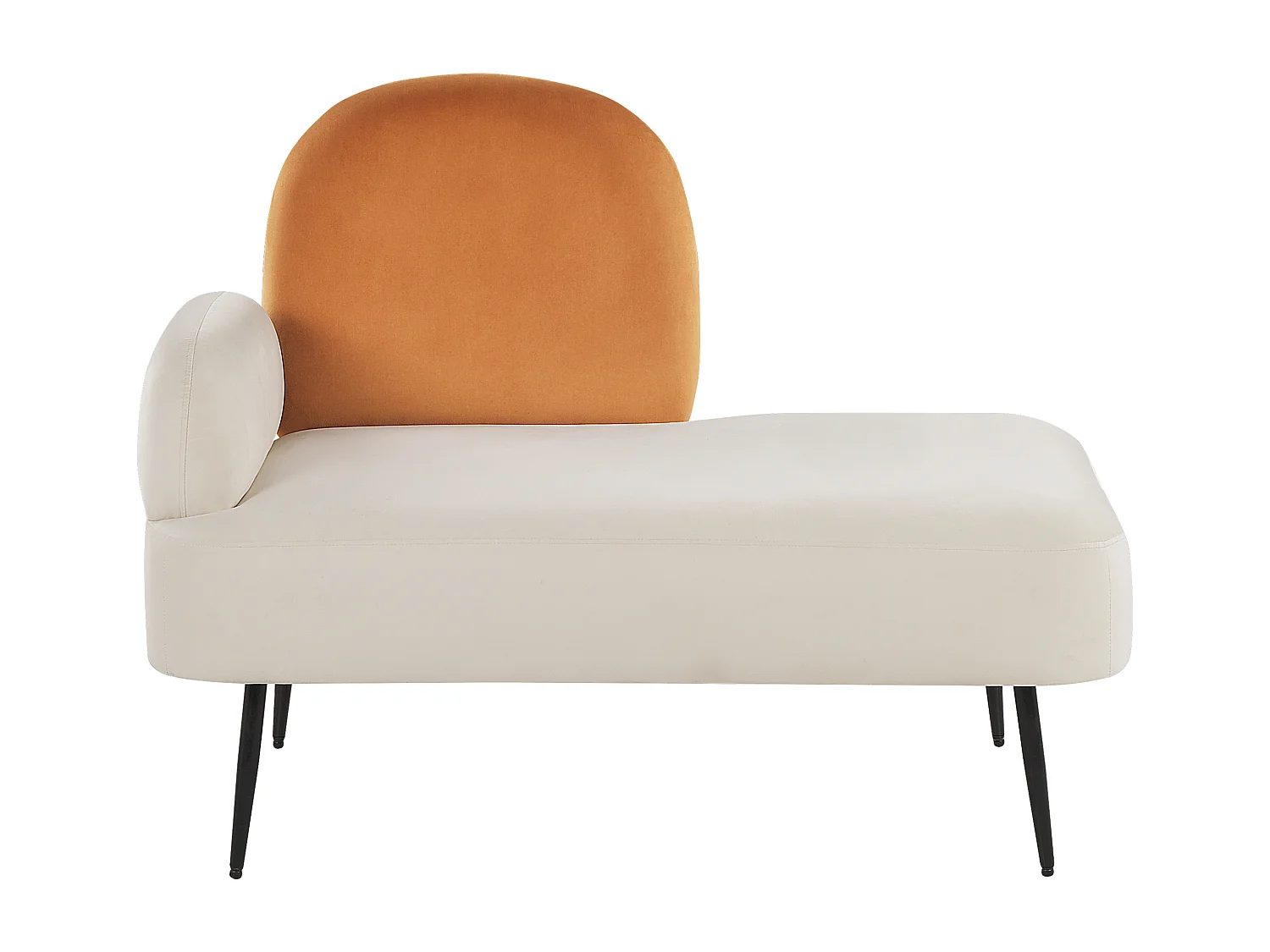 Chaise longue côté gauche ARCEY Velours Orange