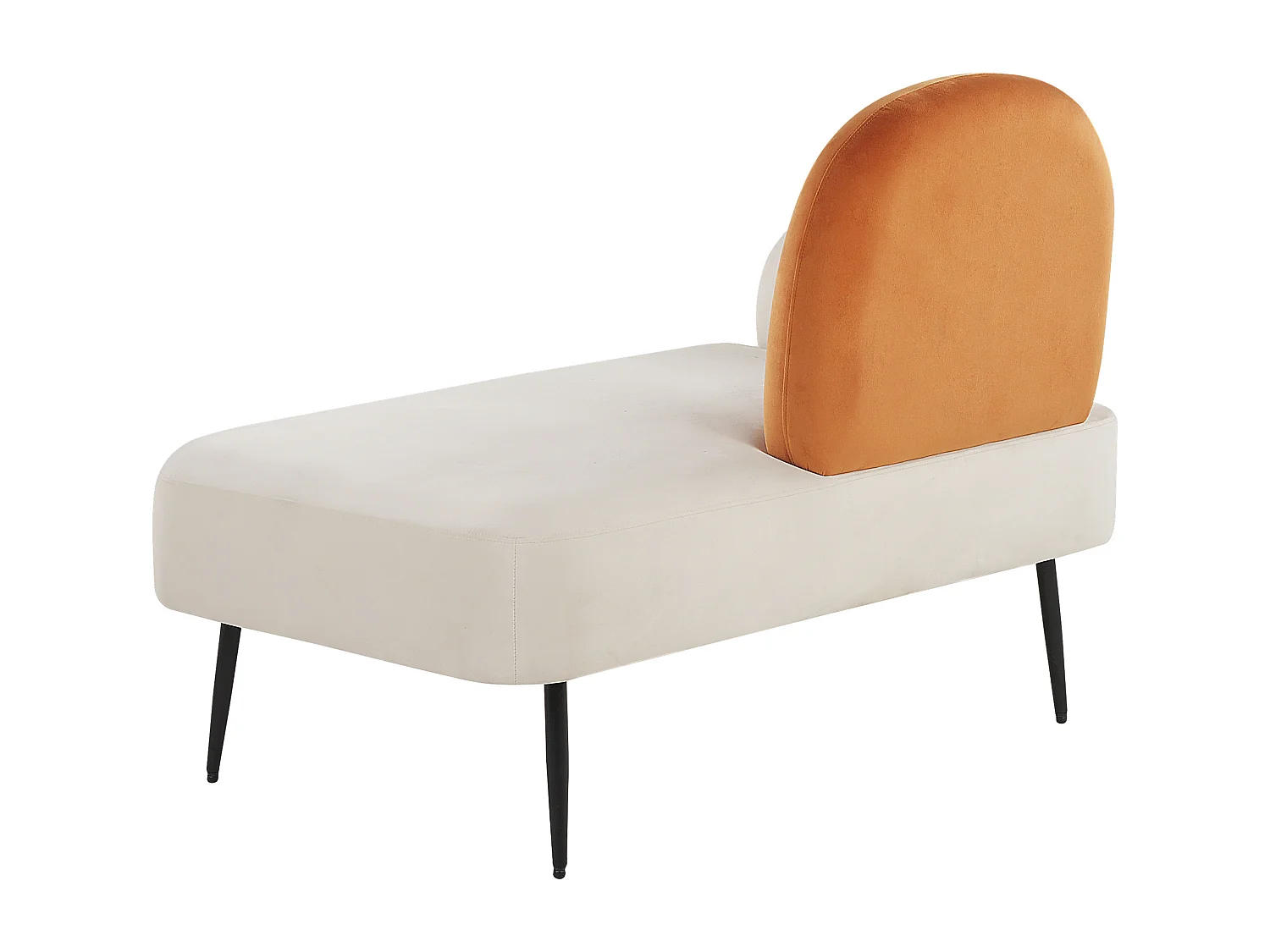 Chaise longue côté gauche ARCEY Velours Orange