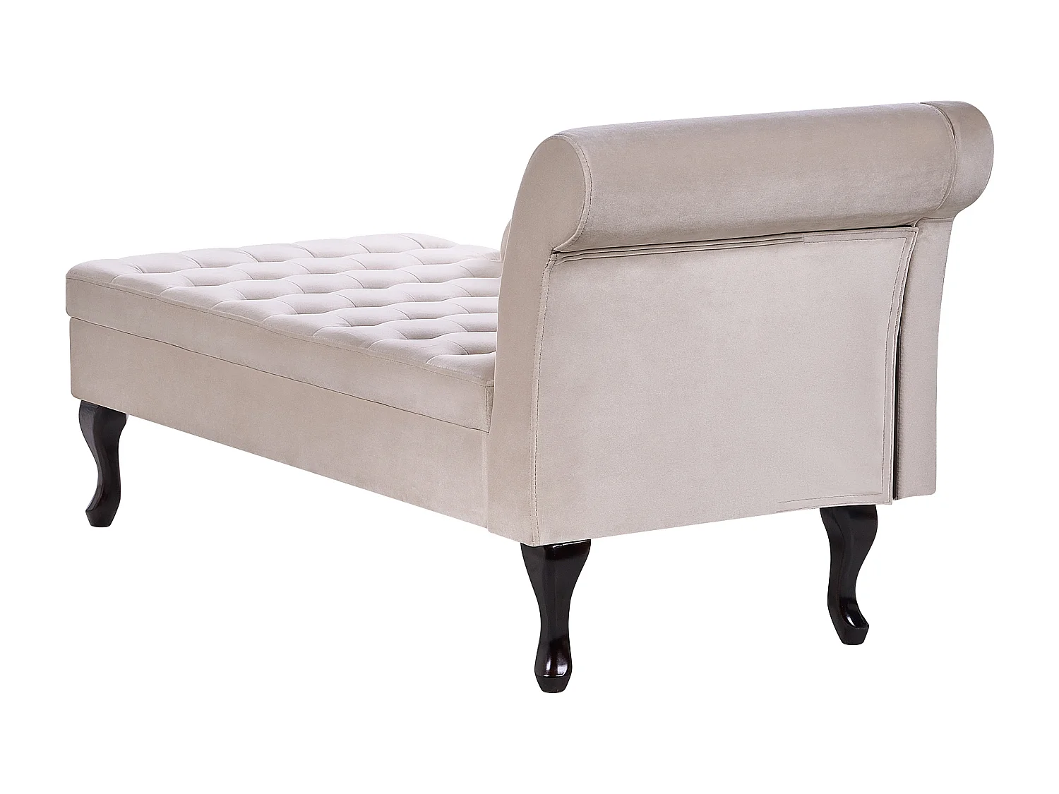 Chaise longue versione destra PESSAC Velluto Beige chiaro con contenitore