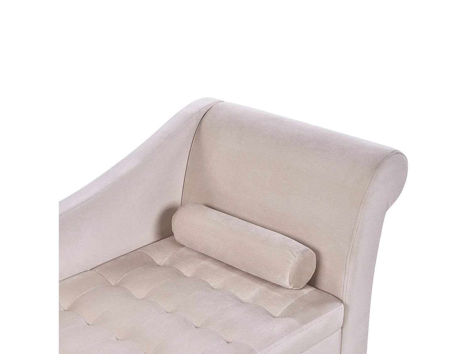 Chaise longue versione destra PESSAC Velluto Beige chiaro con contenitore