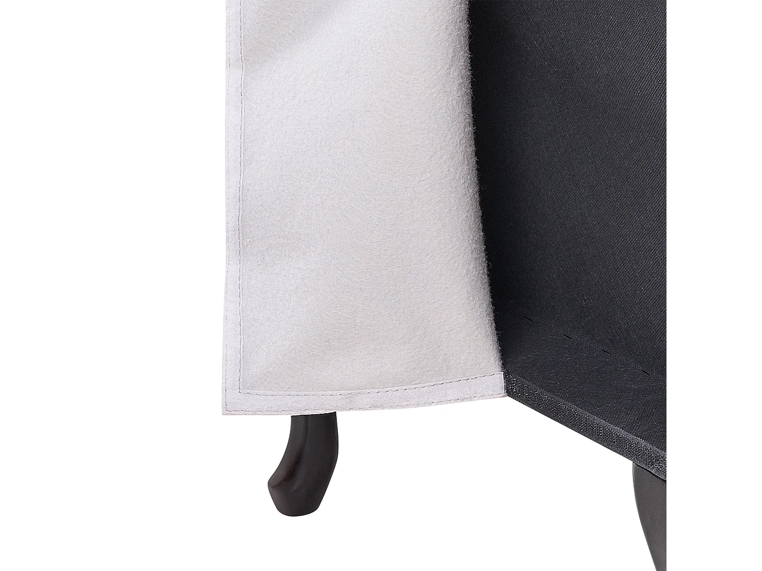 Rechtsseitige Chaiselounge PESSAC Samtstoff Hellgrau mit Stauraum