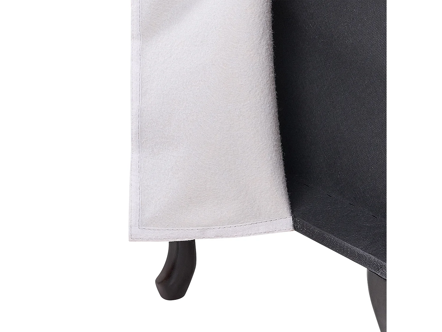 Chaise longue à direita PESSAC Veludo Cinzento claro com arrumação