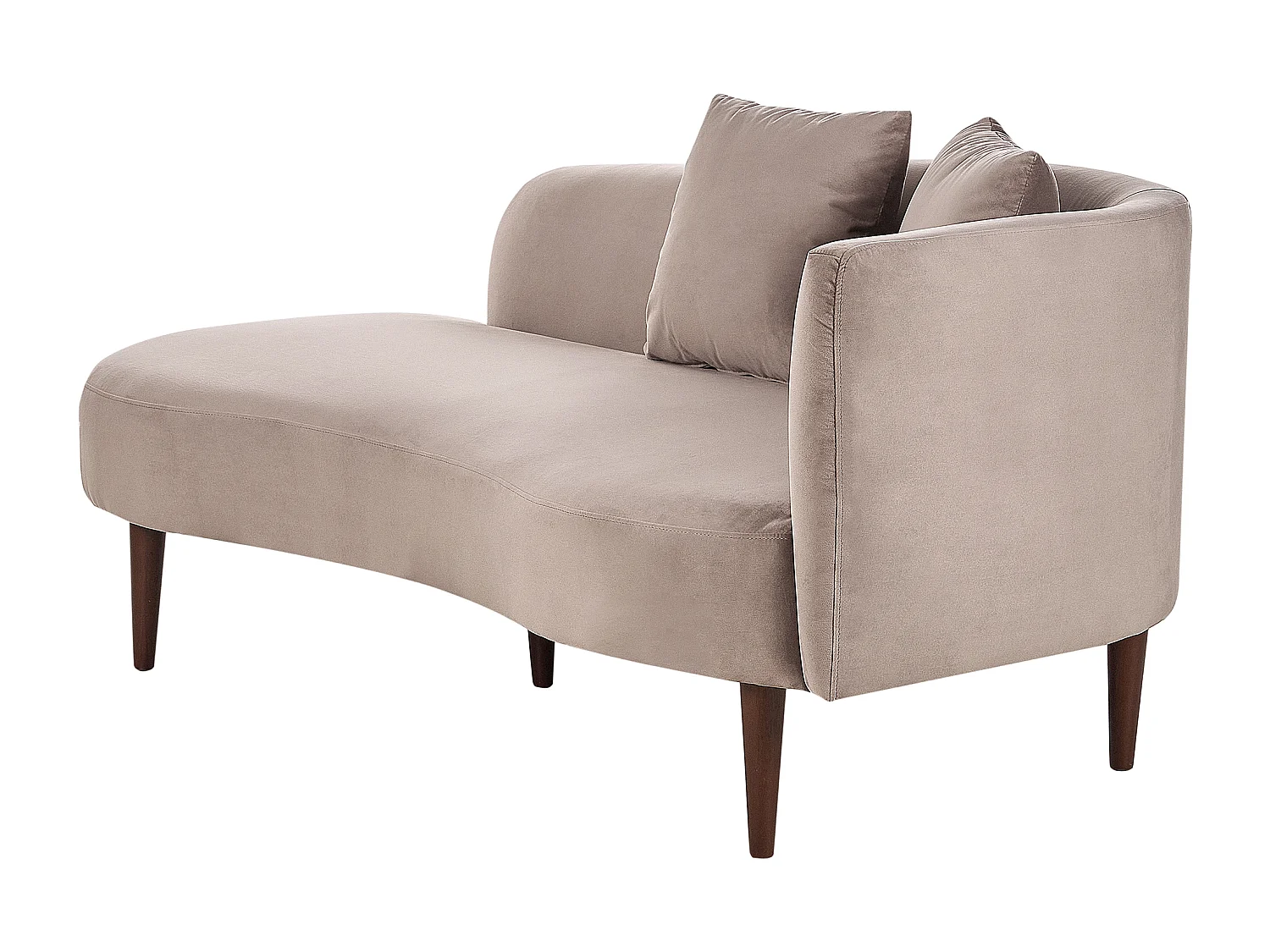 Rechtszijdige chaise longue CHAUMONT Fluweel Taupe