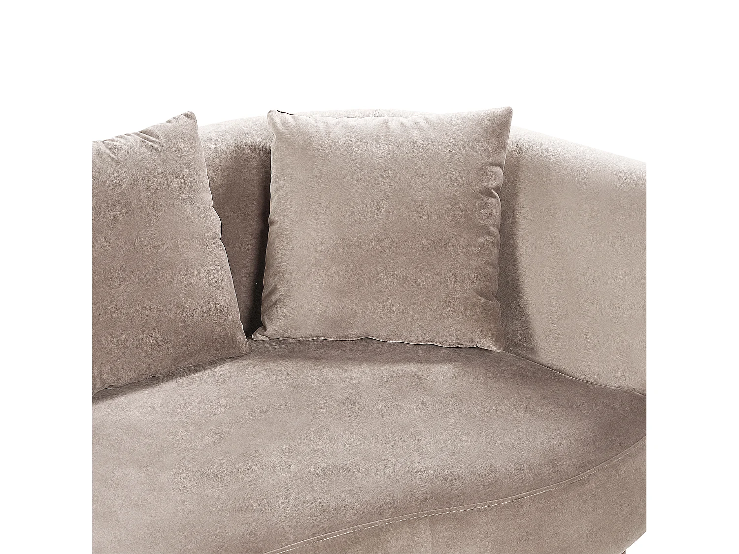 Rechtszijdige chaise longue CHAUMONT Fluweel Taupe