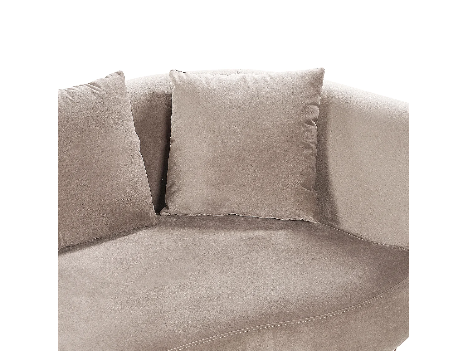 Rechtsseitige Chaiselounge CHAUMONT Samtstoff Taupe