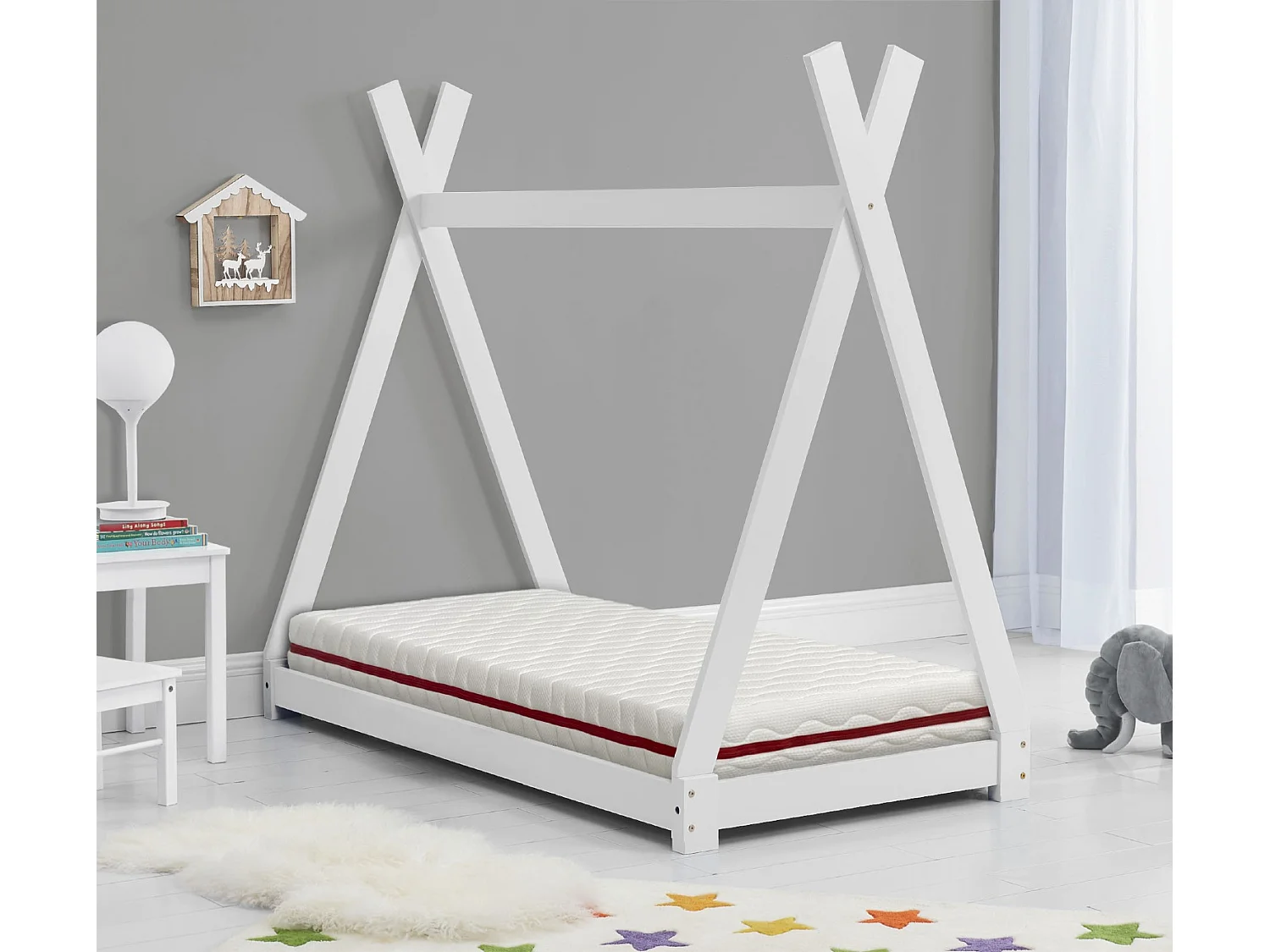 Materasso 100X200 LETTO BAMBINI Altezza 18 CM ZAFIR, Schiuma, sfoderabile, rivestimento igienico, ideale per letti estraibili e tipo Montessori