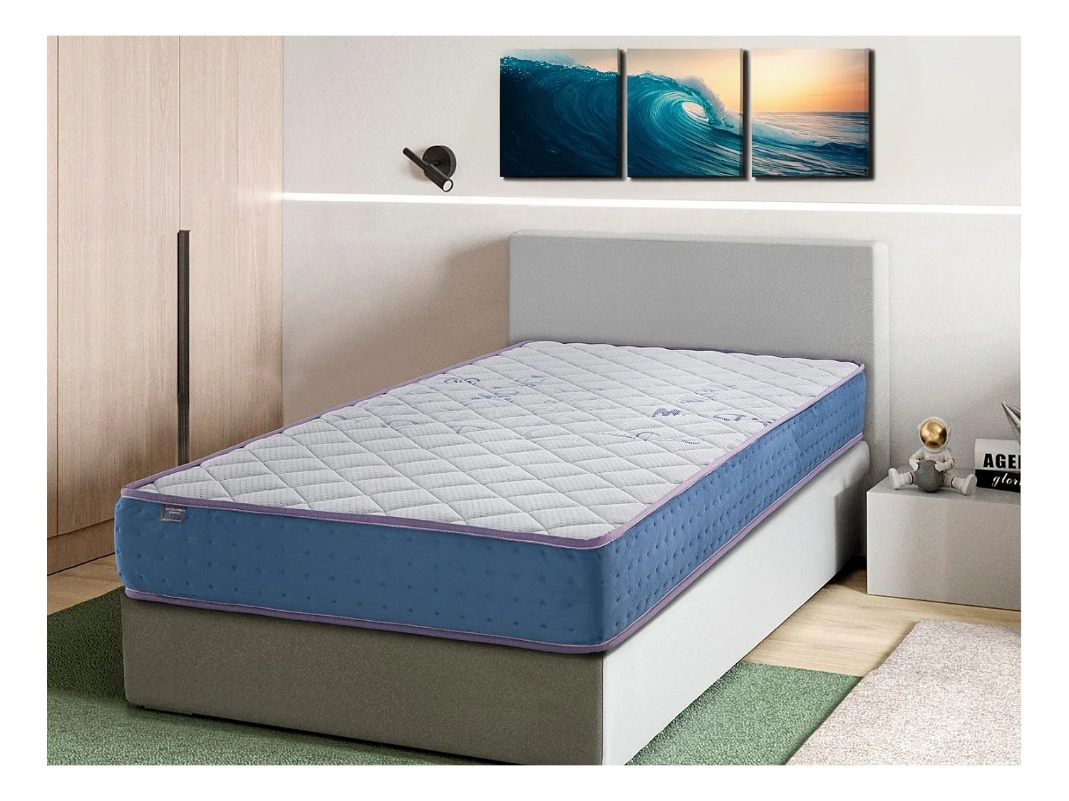 Colchon 90x180 CAMA INFANTIL - Altura 18 CM RYO MUELLES - Muelles ensacados, elastica, Ergonomico y Transpirable - Ideal para camas nido y camas Montessori