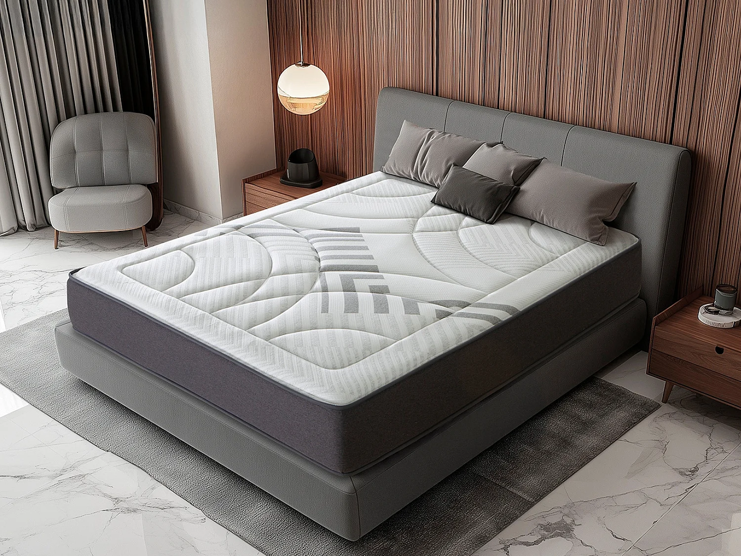 Matelas Mousse 180X200 AIRSYSTEM DREAM, Epaisseur 30 CM, Mousse HR, Fermeté moyenne