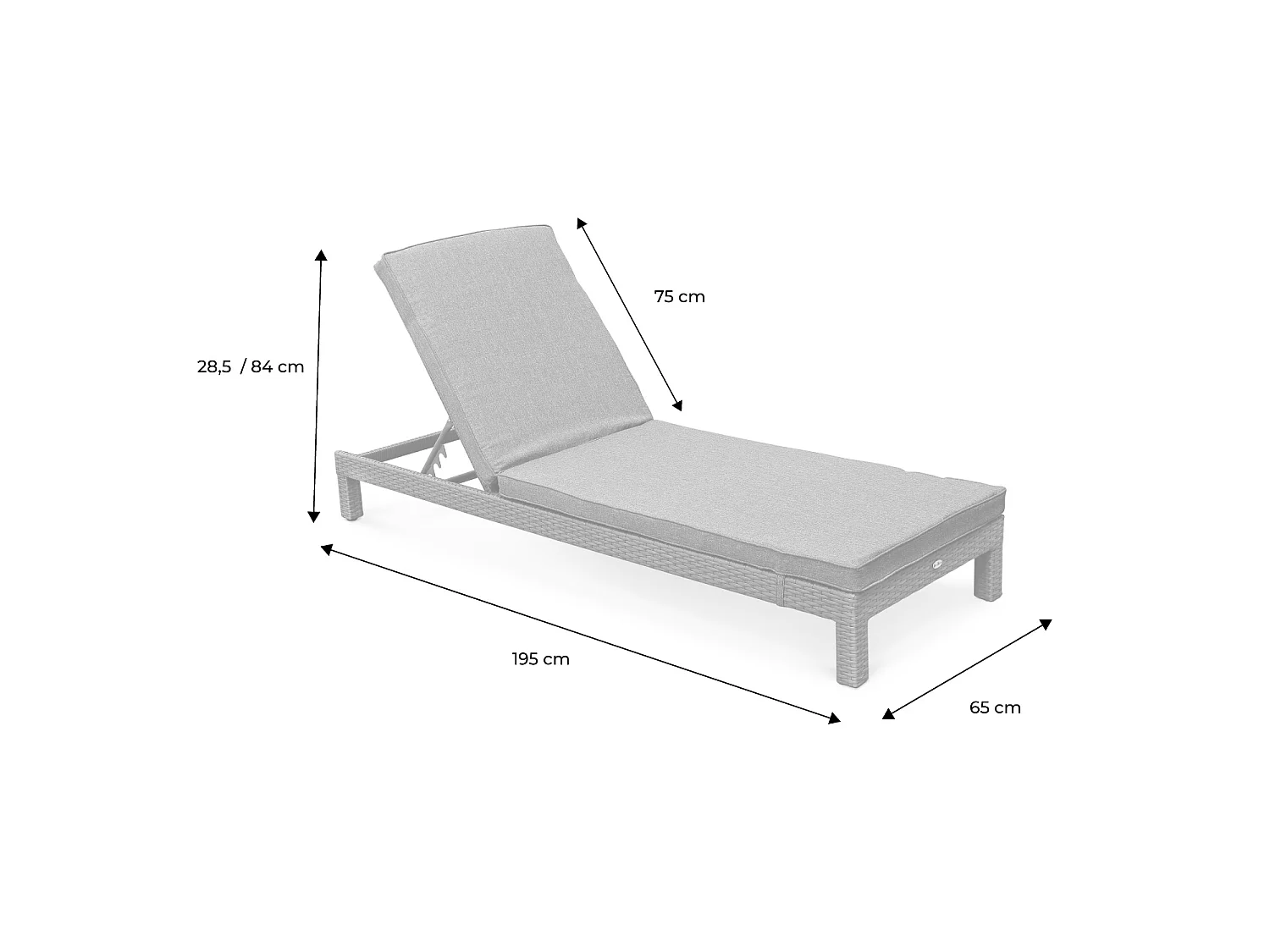 Set di 2 lettini prendisole in resina intrecciata, marrone naturale