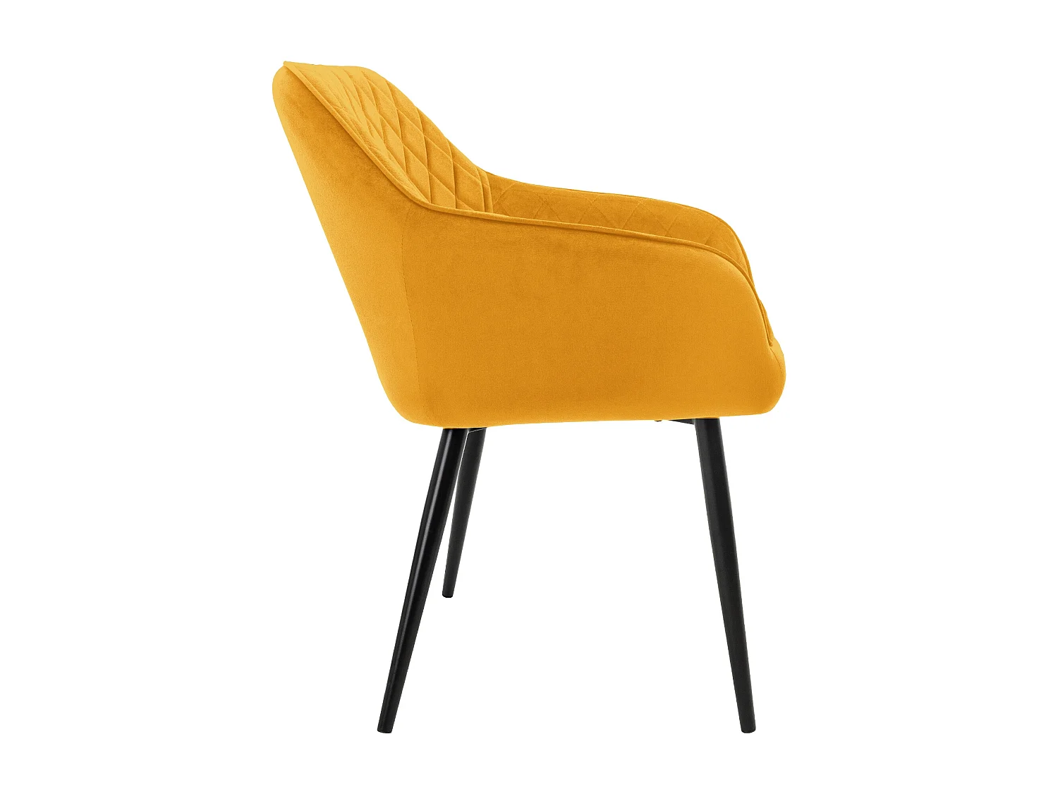 Set di 6 sedie per sala da pranzo rivestite in poltrone di velluto color senape