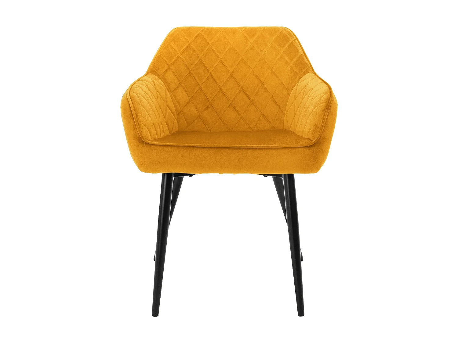 Lot de 6x chaises de salle à manger rembourrée en velours fauteuils en moutarde