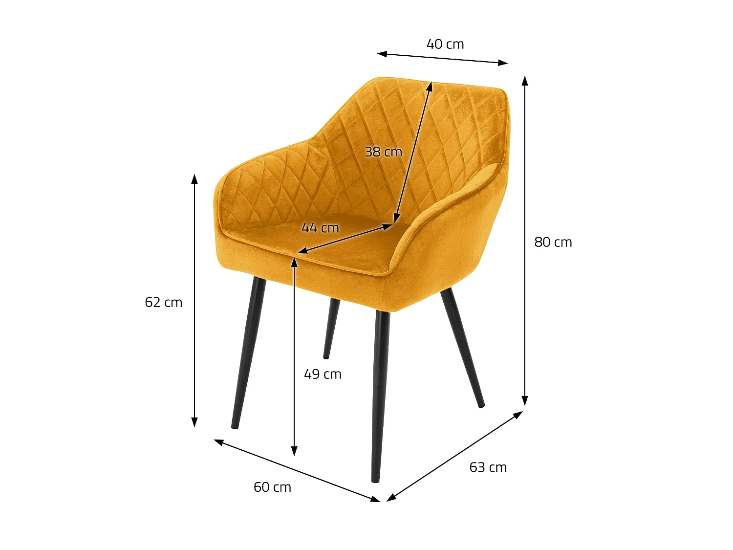 ML-Design Set di 6x poltroncina per sala da pranzo giallo ocra in velluto seduta ergonomica confortevole gambe in metallo sedie da cucina soggiorno