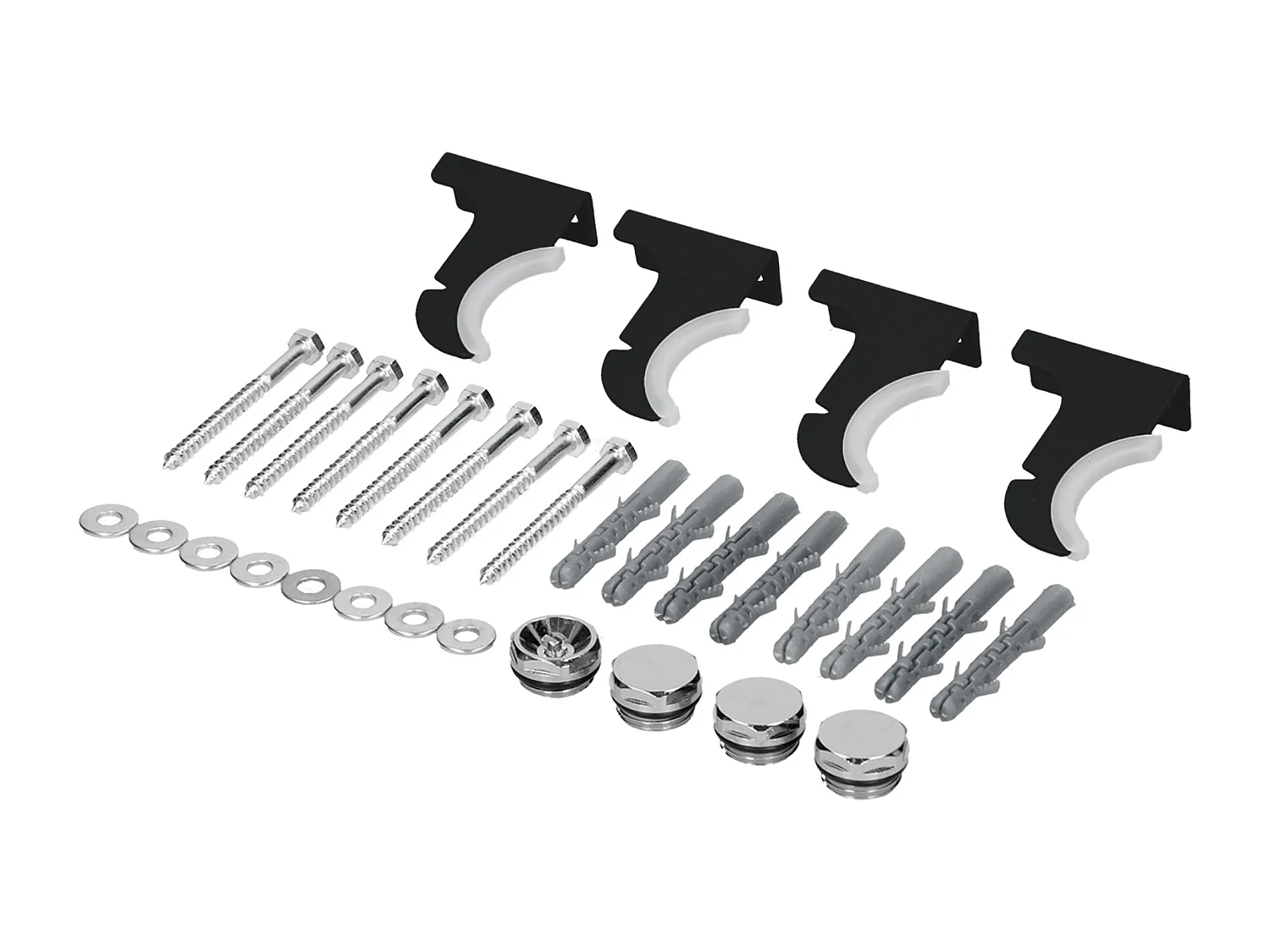 Radiador de diseño LuxeBath Stella 1600 x 480 mm, negro mate