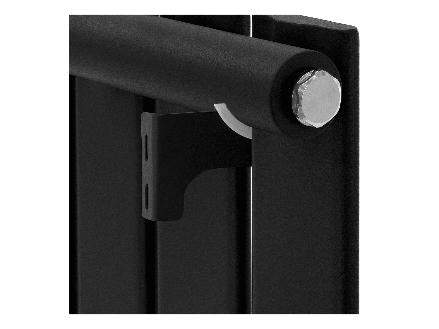 Radiador de diseño LuxeBath Stella 1600 x 480 mm, negro mate