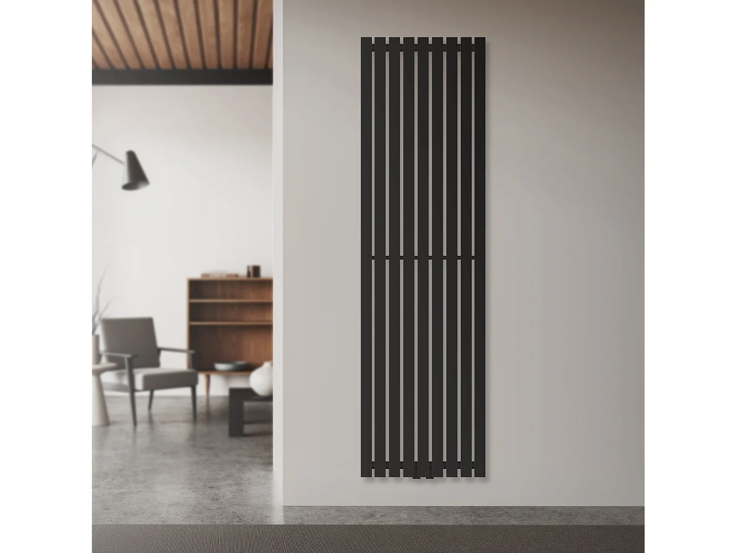 LuxeBath Radiateur design Stella 1600 x 480 mm, noir mat