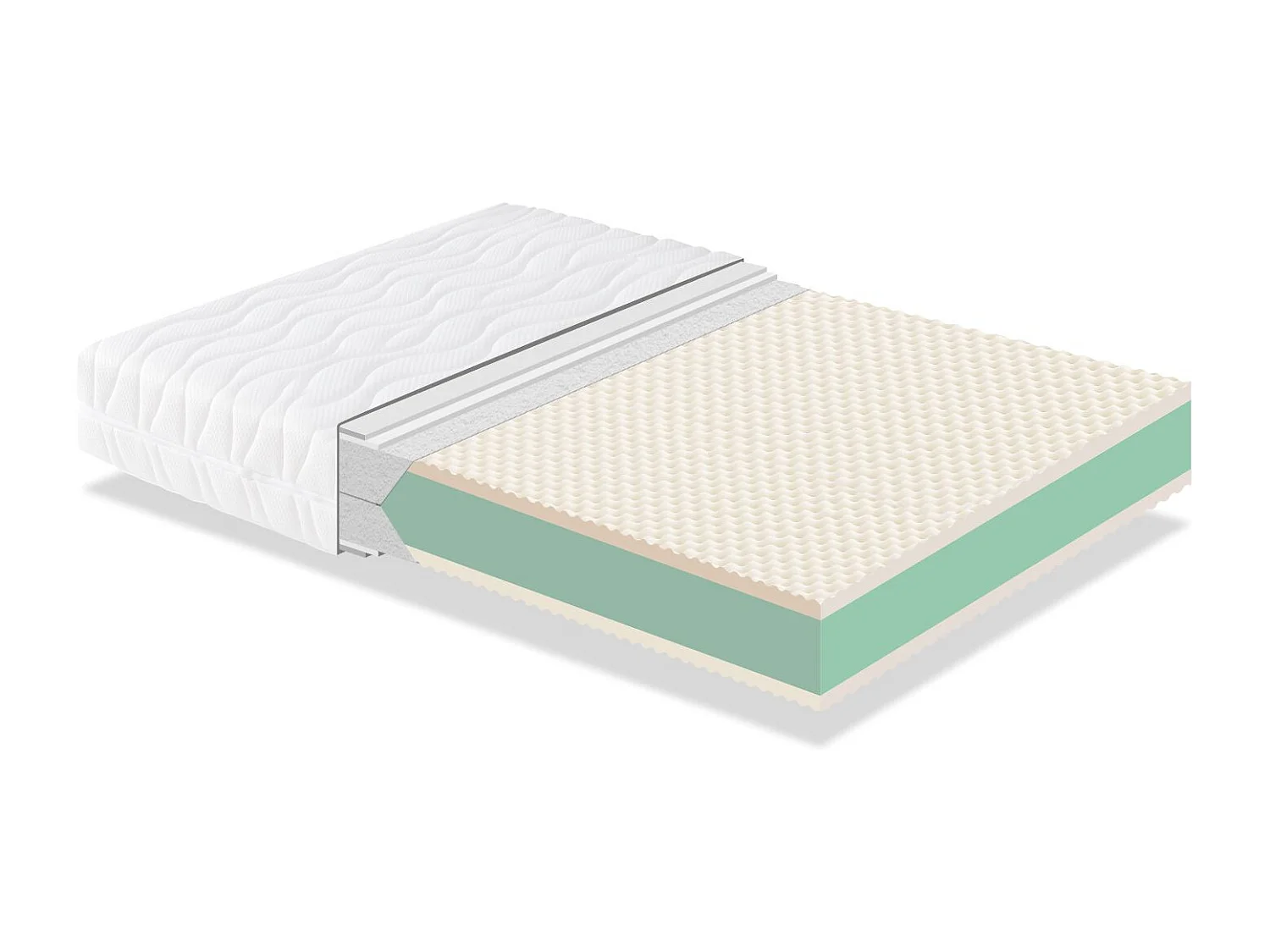 Schuimmatras 160X190 MONNET FERME, Dikte 24 CM, Verwijderbaar en Stevig schuim met hoge dichtheid