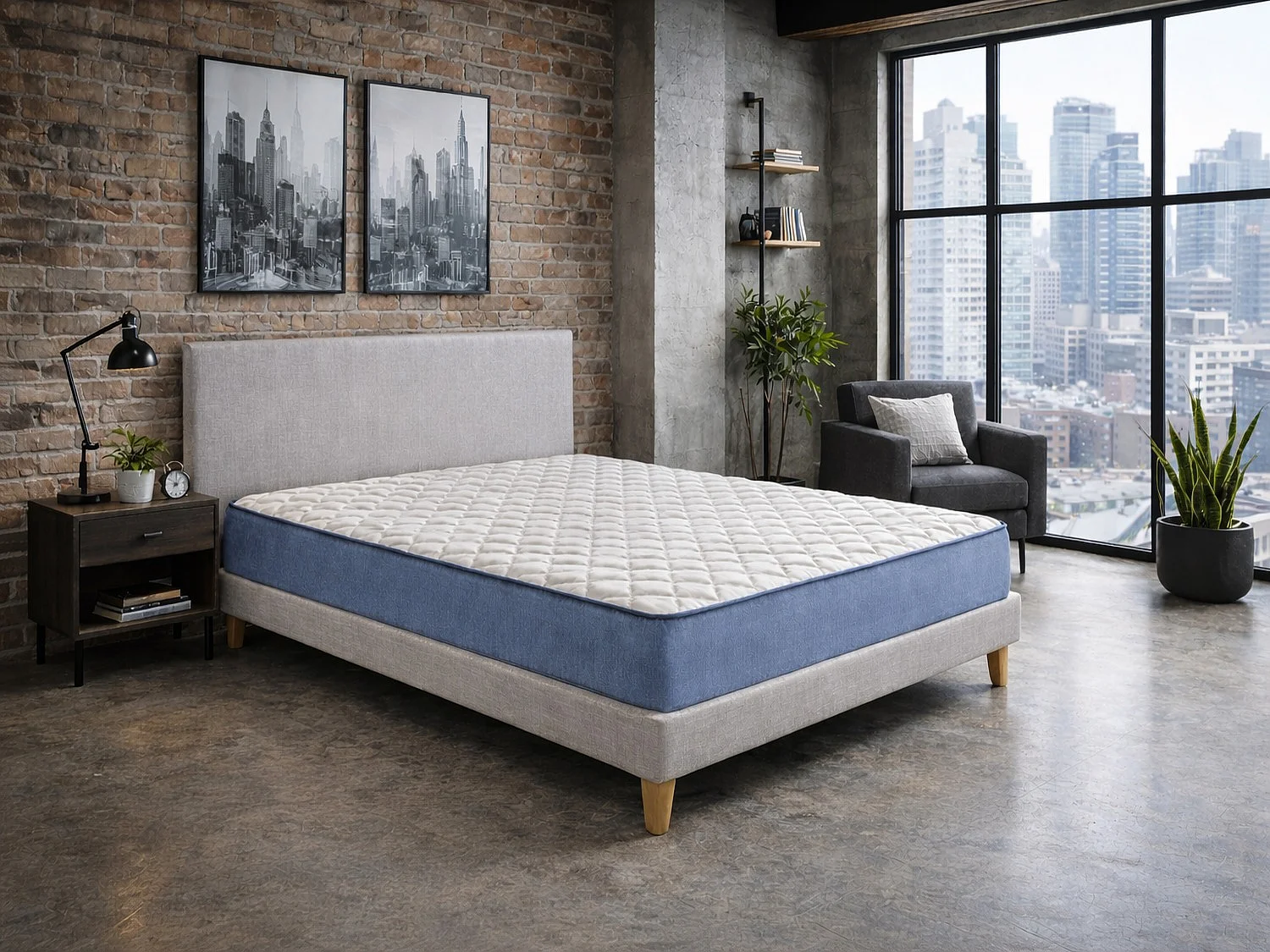 NAOS Schaumstoffmatratze 150x200 cm | Höhe 16 cm | HR-Schaum | Mittlere Festigkeit | Komfort und Atmungsaktivität