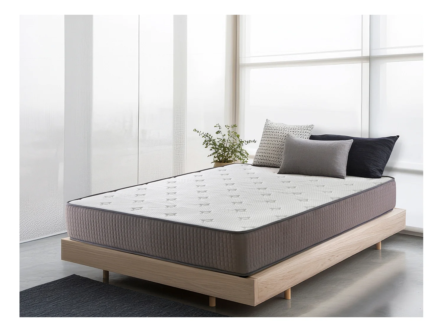 Matelas 90X200 SPRING BASIC Épaisseur 25 cm – Ressorts ensachés-Ergonomique