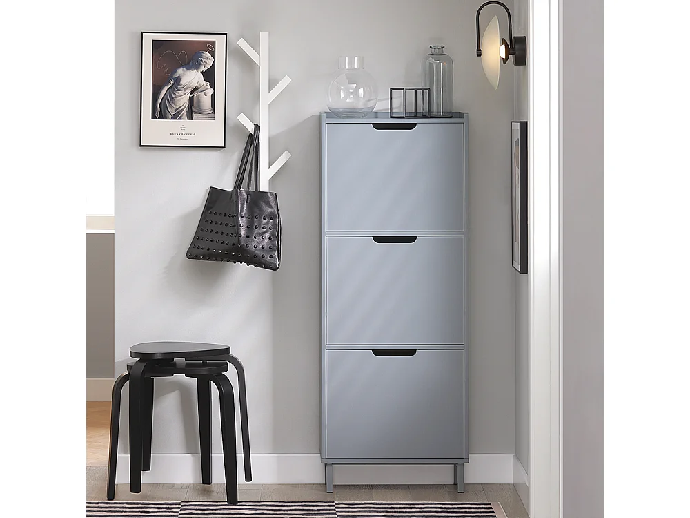 Zapatero Estrecho con 3 Solapas Organizador para Zapatos de Entrada 50 x 19 x 129 cm Gris FSR151-H-HG SoBuy ES