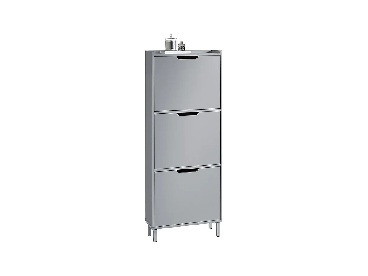 SoBuy FSR151-H-HG Armoire à Chaussures avec 3 Abattants