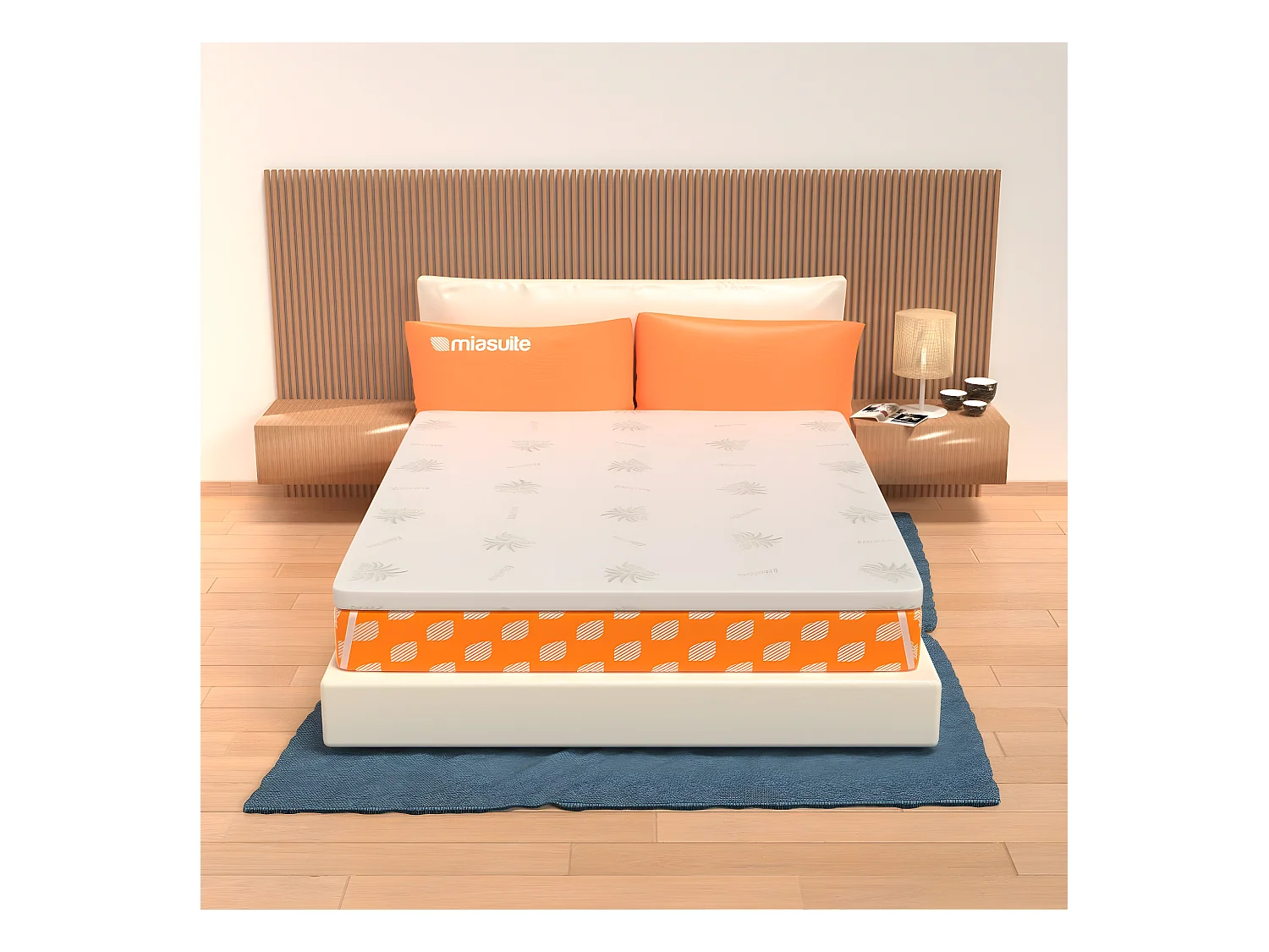 Surmatelas 80x200 haut de 5 cm, en Waterfoam - déhoussable, tissu AloeVera | Topper H5