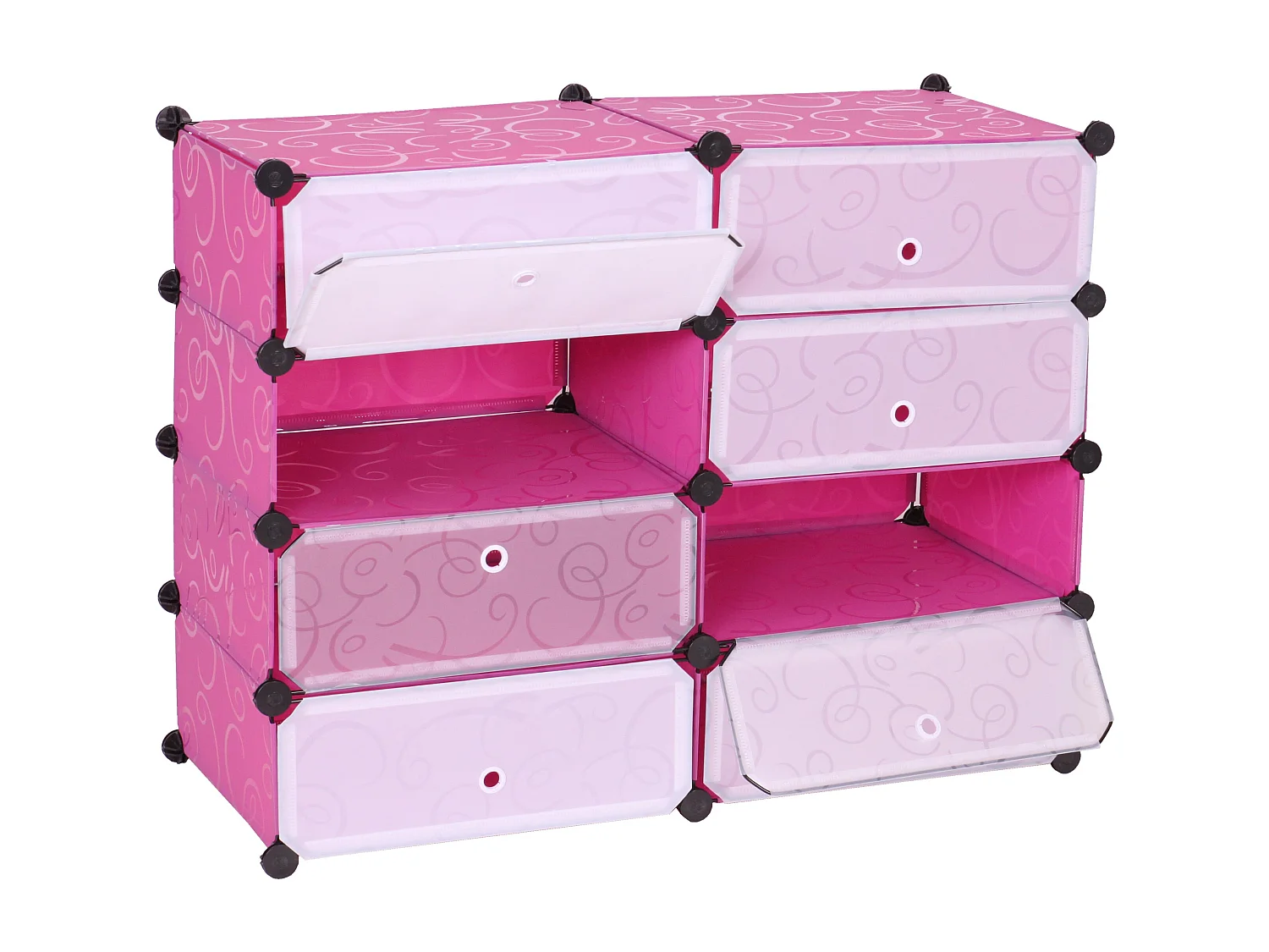MCW-B66 shoe cabinet, 8 compartments,  Pink