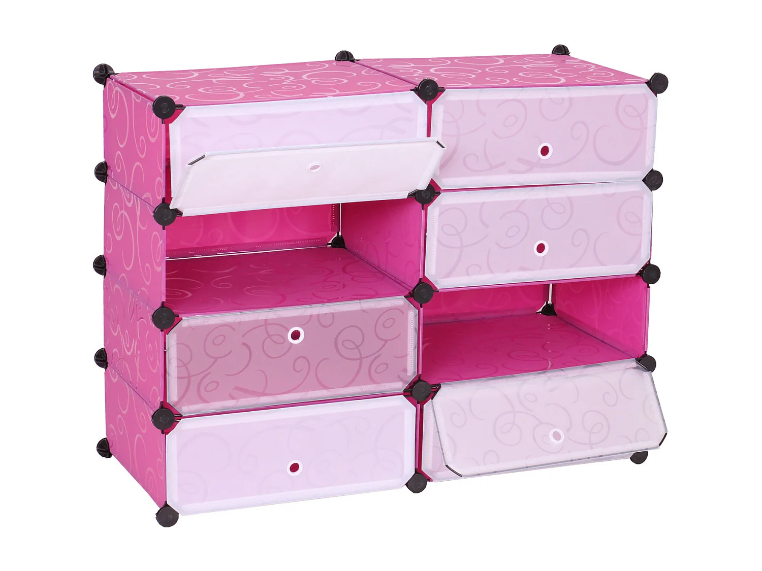 MCW-B66 shoe cabinet, 8 compartments,  Pink
