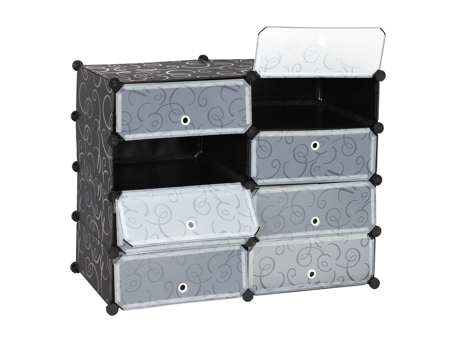 Scarpiera scaffale modulare MCW-B66 8 scomparti multiuso 73x92x36cm ~ nero