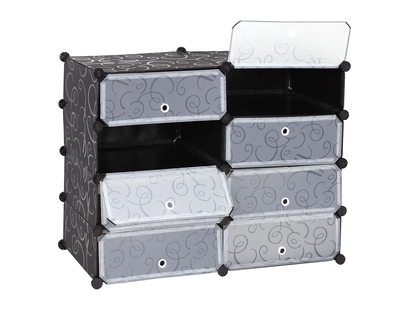 Scarpiera scaffale modulare MCW-B66 8 scomparti multiuso 73x92x36cm ~ nero